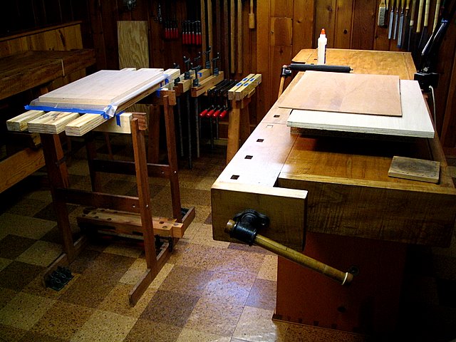 Shop Setup to Clamp Veneer Sheets